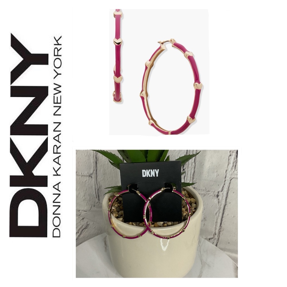 🐘 DKNY Heart Hoop Earrings